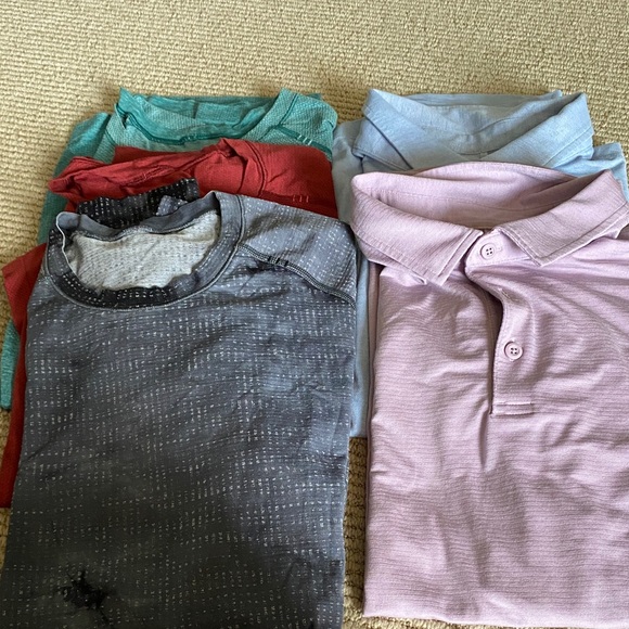 lululemon athletica Men's Short Sleeve Tees - Gray, Red, Blue, Pink - Picture 1 of 2